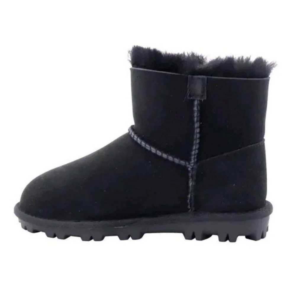 Kirkland 2 Kids Boots Suede Fur Boots Winter Snow Shearling Genuine Sheepskin